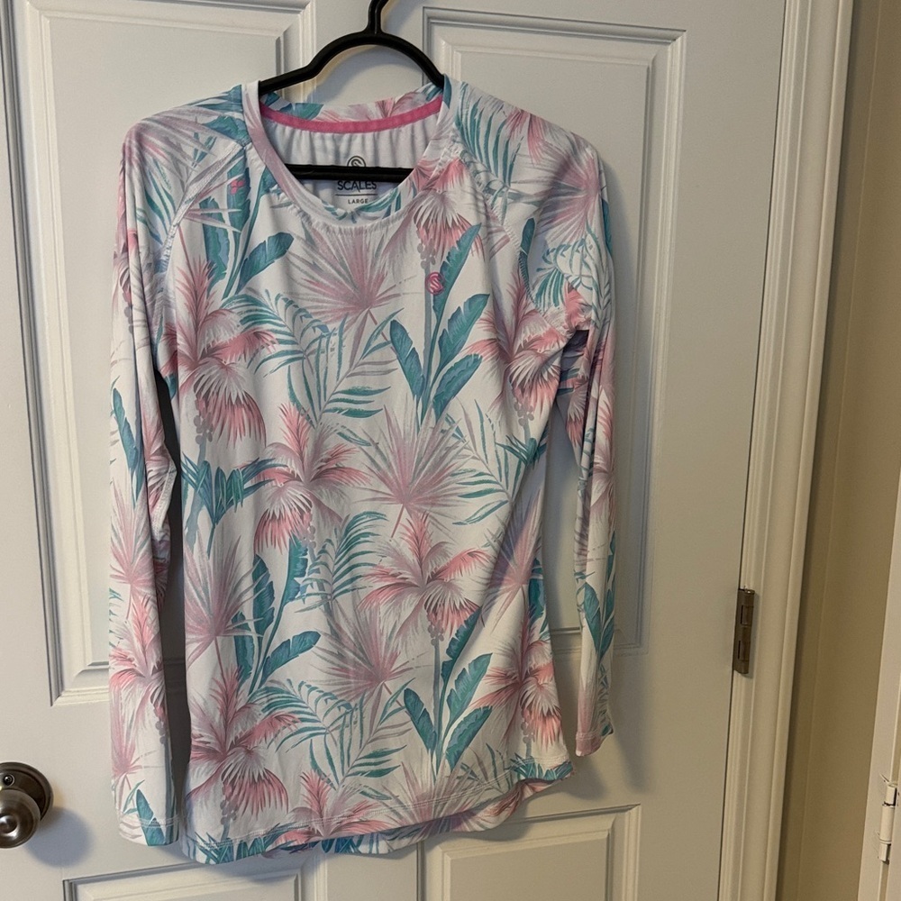 Women's Floral Long Sleeve Swim Coverup